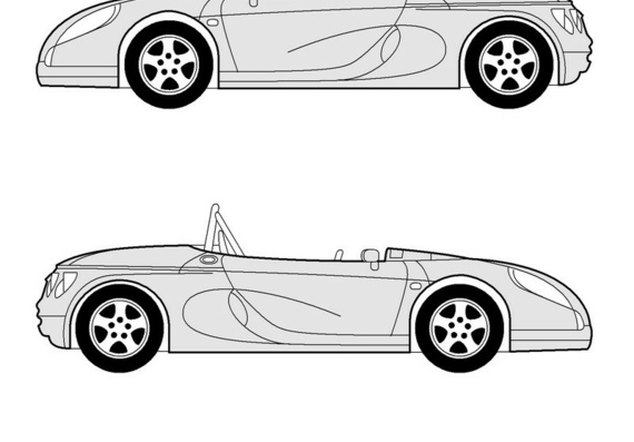 Renault Spider Sport - drawings (drawings) of the car